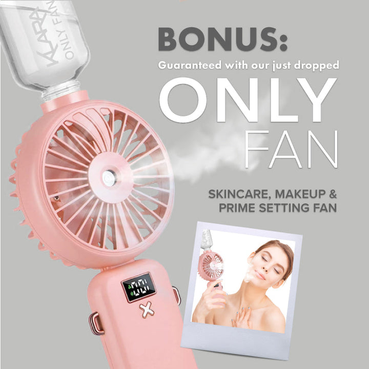 Only Fan , Skin Care ,Makeup & Prime Setting Fan With Setting Spray - Klara Cosmetics